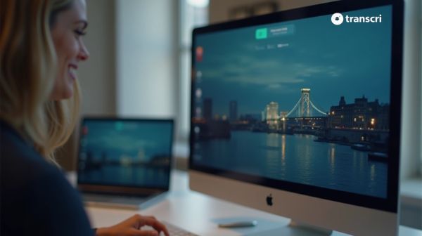 Automatic video to text transcription with transcri